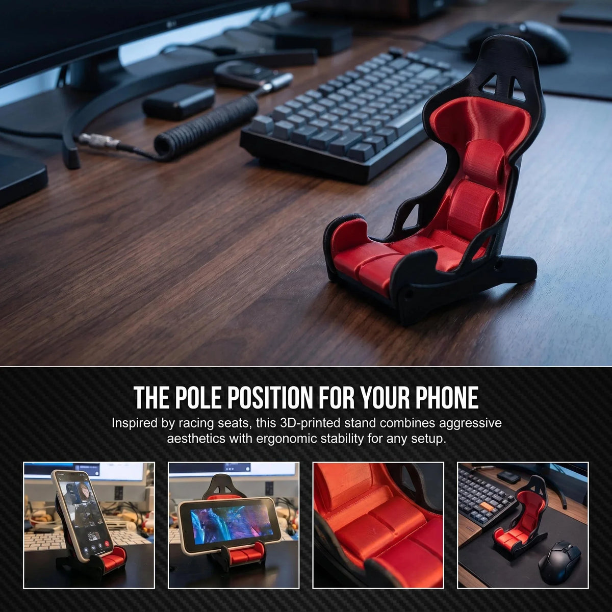 Racing Seat Mobile Phone Holder for Video Watching and desktop universal desktop Smartphone Holder