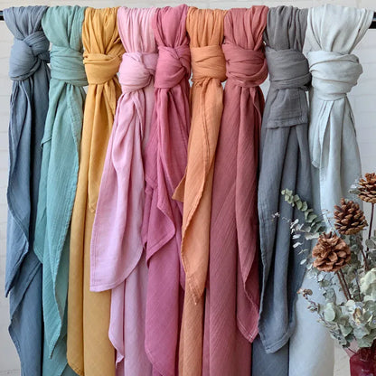 120x120cm Bamboo Baby Swaddle Blankets Solid Plain Color Baby Blankets Newborn Cotton Gauze Blanket Muslin Baby Bath Towel