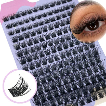 Cluster Lashes, 240pcs 40D 9-16mm Mixed Lengths, Ultra-Natural Look Thin Ultra-Soft Ultra-Light, Reusable  for Beginners