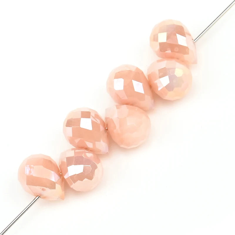 10*8mm Czech Crystal Waterdrop Beads Shiny Faceted Glass Strawberry Beads for Jewelry Making Needlework DIY Handmade Accessories