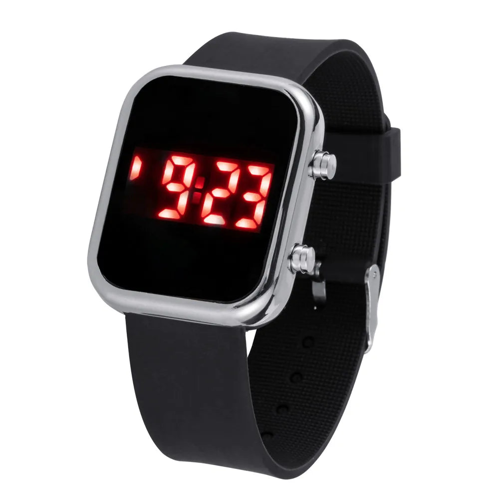 Fashion Digital Watches for Women Simple Square Silicone Strap Electronic Ladies Sports Wristwatch LED Watch Relogio Feminino