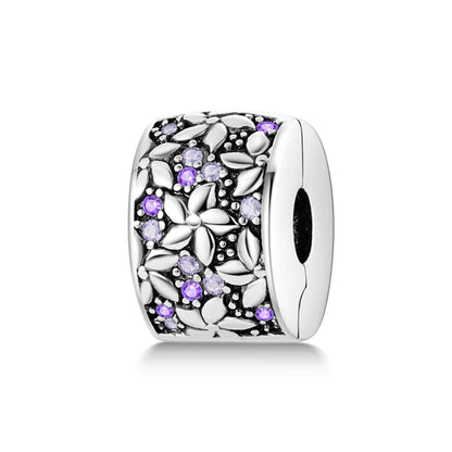 Original 925 Sterling Silver Clip Charm Inlaid Zircon Cat Butterfly Charm Silicone Spacer Beads For Women Bracelet DIY Jewelry