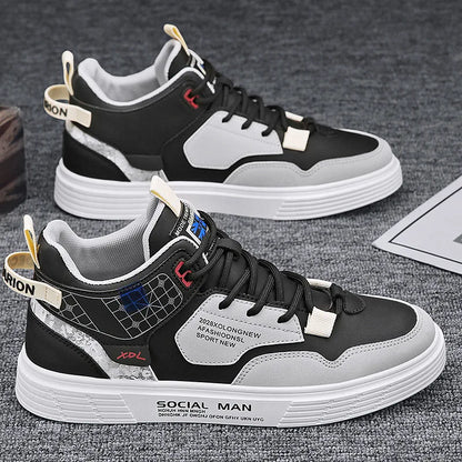Men's Trend Casual Shoes Leather Shoes White Sneakers Leisure Male Sneakers Non-slip Footwear Men Vulcanized Shoes Size 39-46