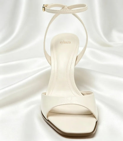 Women's Square-Toe Ankle-Strap Heeled Sandals