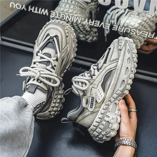 New Summer Outdoor Men's Casual Thick Bottom Sneaker Shoes for Men Sports Breathable Mans Popular Loafers Model Male Sneakers