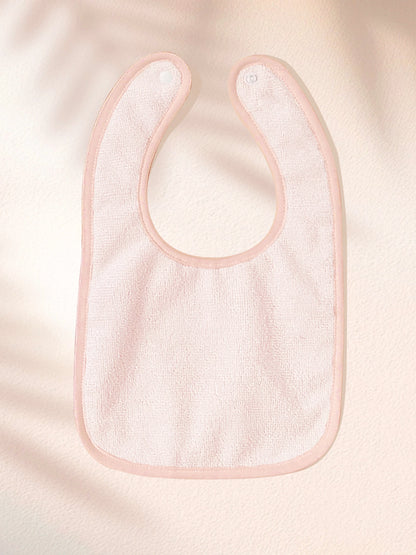 4pcs Soft And Absorbent Solid Color Button Closure Unisex Baby Bibs