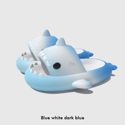 Summer Funny Cute Women Gradient Shark Slippers Men Outdoor Soft EVA Beach Sandals Couple Indoor Floor Non-slip Thick Flip Flops
