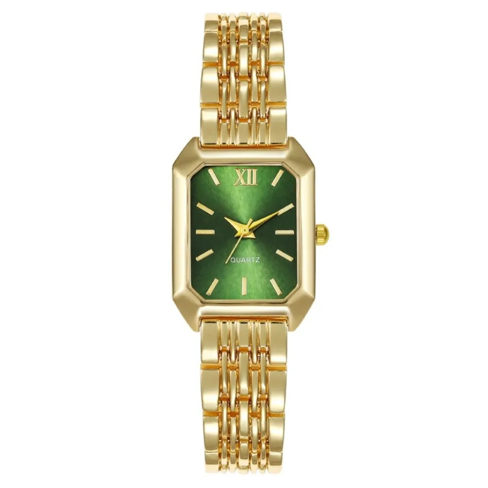 Fashion Stainless Steel Quartz Watches Folding buckle Square Women Wristwatch Business Luxury Gift Strap Watch Student