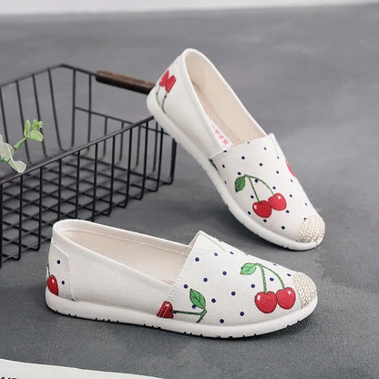 Breathable Mesh Lightweight Casual Shoes Women Fashion Women Slip on Flats Print Fisherman Shoes on Flats Shoes Zapatos De Mujer