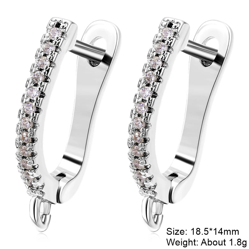 Juya Handmade 18K Real Gold Plated Earwire Fasteners Earring Hooks Accessories For DIY Women's Anti-Allergy Earrings Making