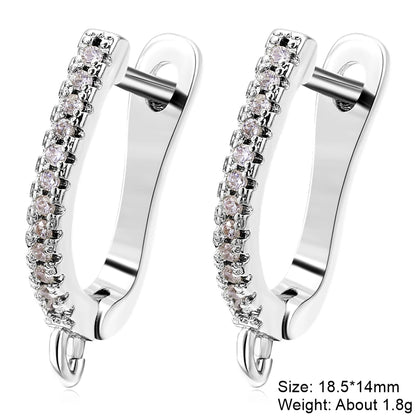 Juya Handmade 18K Real Gold Plated Earwire Fasteners Earring Hooks Accessories For DIY Women's Anti-Allergy Earrings Making