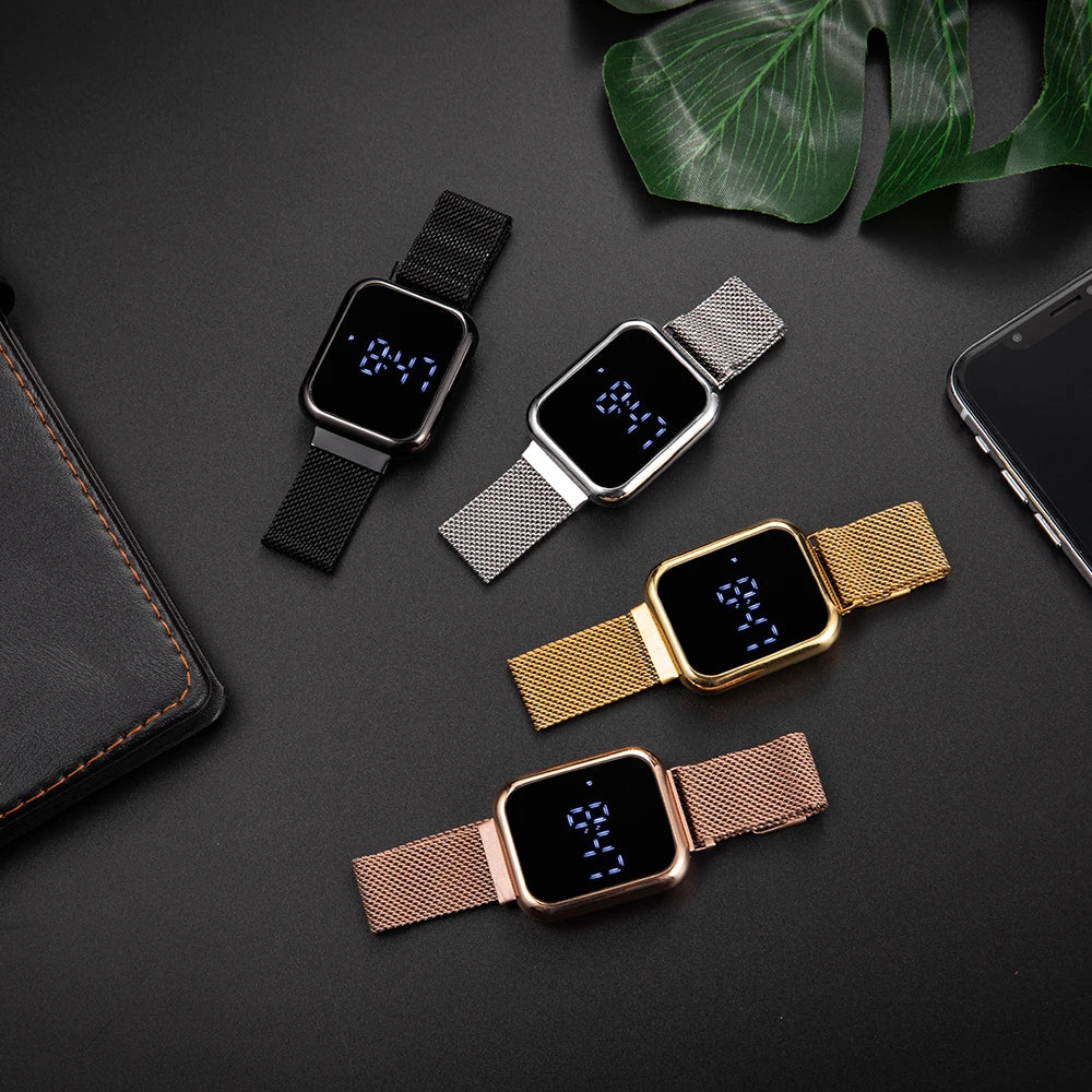 Simple Square Men's and Women's Digital Watch Fashion Touch Screen LED Watches for Woman Casual Electronic Watch Reloj Mujer