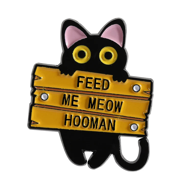 31 Types Cartoon Punk Black Peeping Cat Brooch Enamel Pins Cute Cat Reading Book Brooches Bag Lapel Badge Jewelry Gifts Friends
