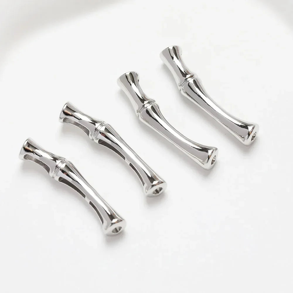 4PCS Dainty Slub Shape Necklace Connectors Jewelry Making Bracelet Supplies 14k Gold Plated  DIY Brass Accessories 5*30mm