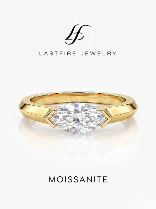 Classic Fashion 1CT Marquise Moissanite Diamond Rings for Women Anniversary Wedding 925 Sterling Silver Fine Jewelry
