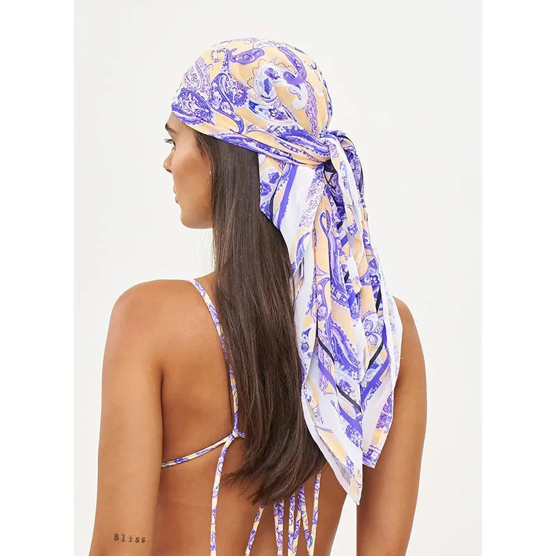ZRTAK Sexy Bikini Dress Print Bikini Cover up Hairband Bathing Suit Swimsuit Women Beachwear Swimwear Bikini Sets