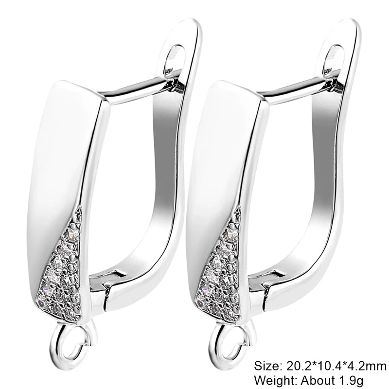 Juya Handmade 18K Real Gold Plated Earwire Fasteners Earring Hooks Accessories For DIY Women's Anti-Allergy Earrings Making