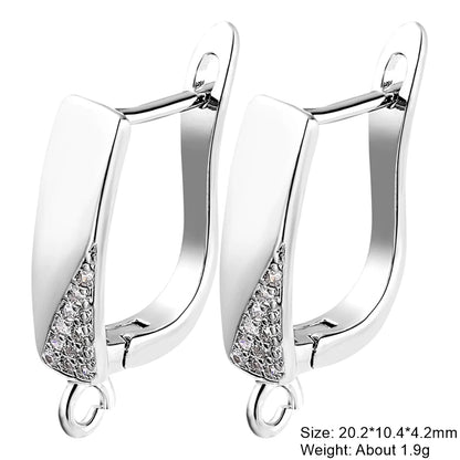 Juya Handmade 18K Real Gold Plated Earwire Fasteners Earring Hooks Accessories For DIY Women's Anti-Allergy Earrings Making