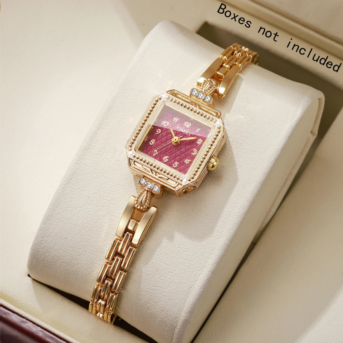 Elegant Square Women Quartz Watch Fashion Rhinestone Bracelet Strap Ladies Wristwatches Reloj Mujer（Without Box）