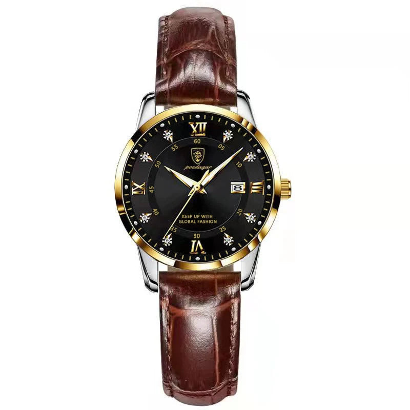 POEDAGAR Original Woman Watch Waterproof Stainless Steel Luminous Date Fashion Ladies Wristwatch Business Quartz Women’s Watches