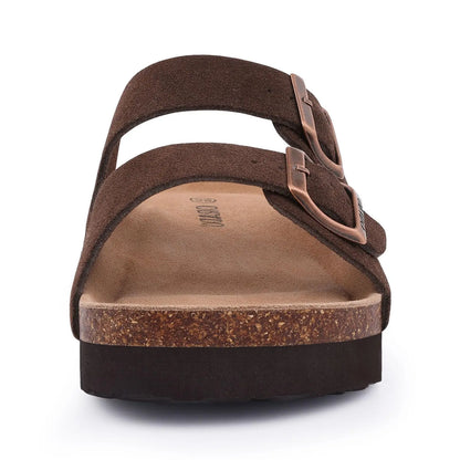 CRACOMIN Platform Suede Sandals for Women With Adjustable Buckle Outdoor Cork Beach Shoes Fashion Thick Sole Women's Slippers