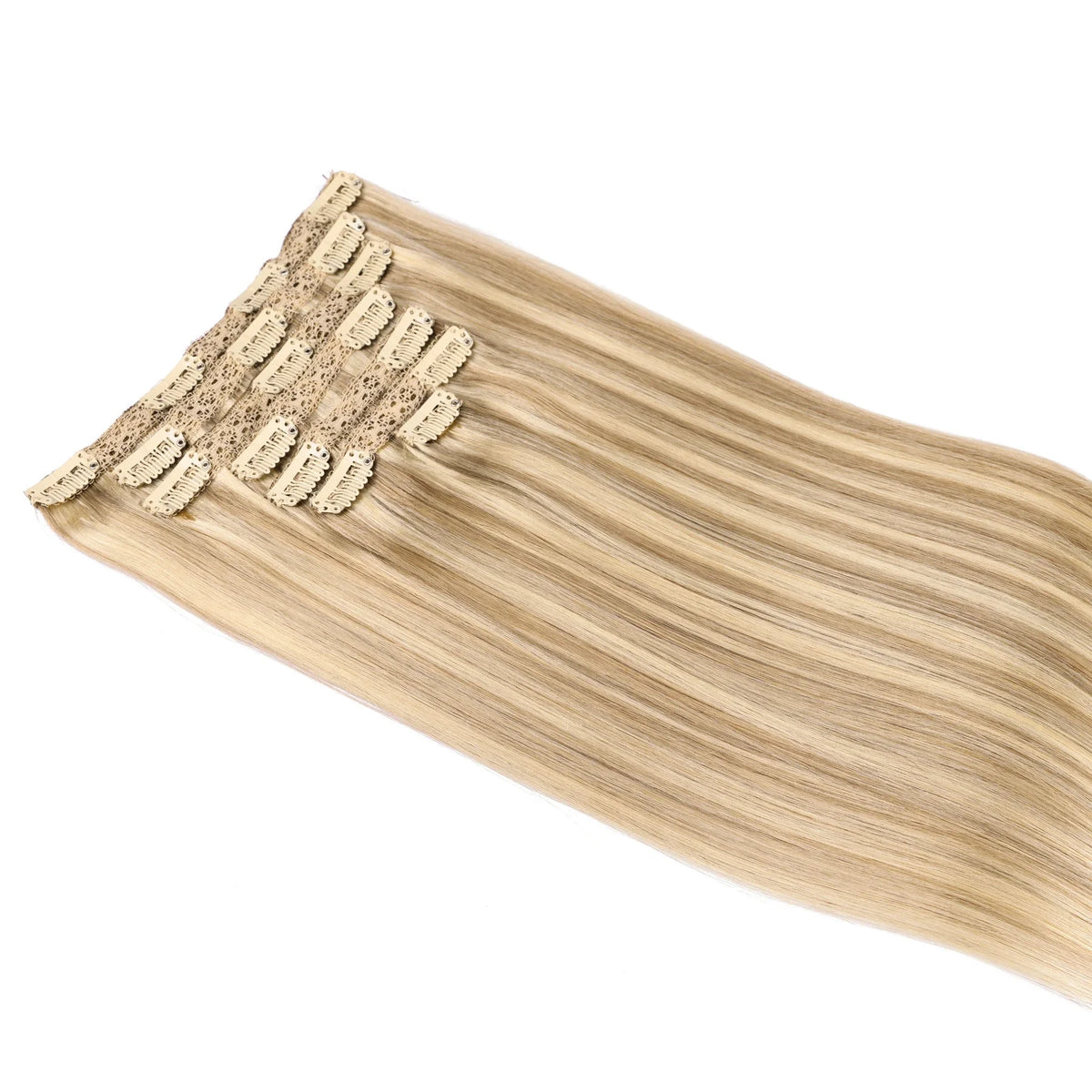 Natural Black Straight Human Hair Extensions Set of 7 PU Clip-In Invisible Wefts 116g Lightweight for Women Hairdressing
