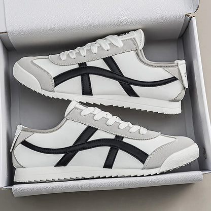 Men's Fashionable and Versatile Striped Casual Sneakers, Suitable for Daily Outings and Outdoor Hiking Wear