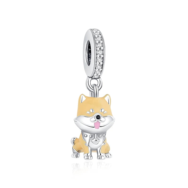 Original 925 Sterling Silver Charms Love Pets Dog Cat Paw Print Pendant Beads Fit Brand Bracelets Necklaces Women DIY Jewelry