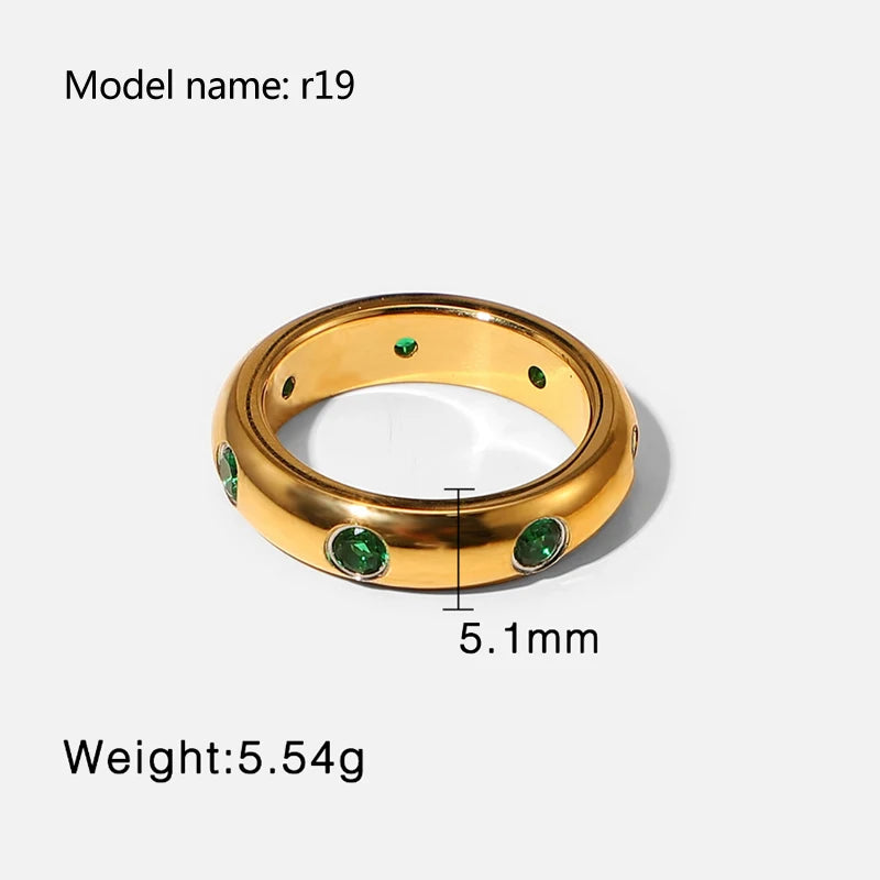 2026 Simple Stainless Steel Rings For Women Gold Color Smooth Geometric Open Rings Arc Rings Diamonds Jewellery Ring Gift