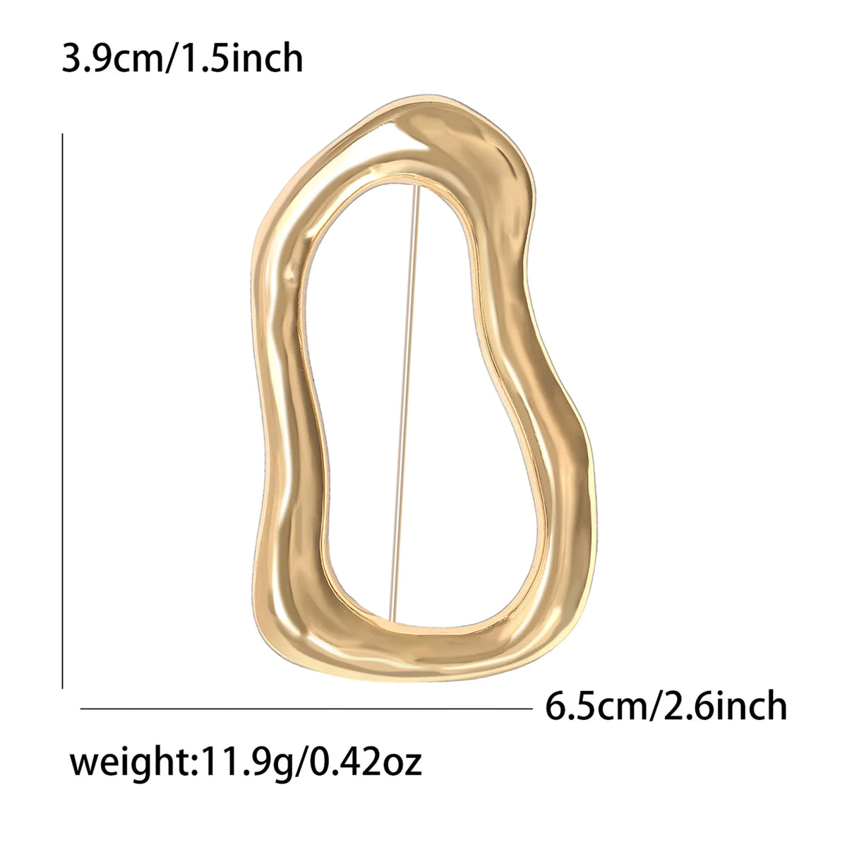 Trendy Irregular Big Circle Brooches for Women Men Gold Plated Silver Color Metal Lapel Pins Geometric Jewelry Gifts