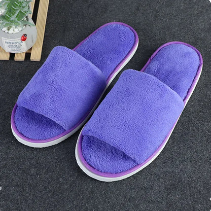 5 Pairs/Lot Winter Cotton Slippers Men Women Disposable Hotel Slippers Home Plush Slides Travel SPA Hospitality Guest Footwear