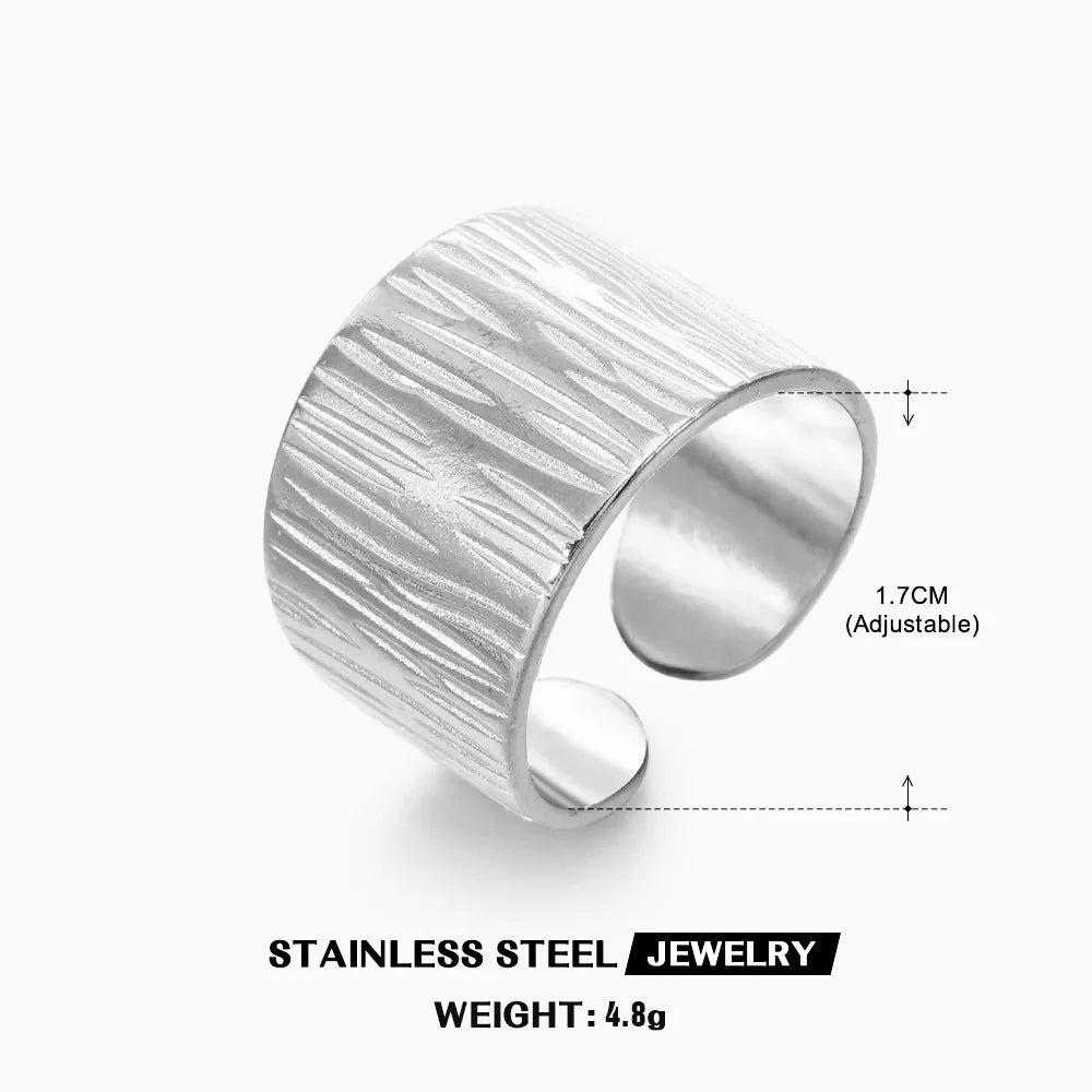 316L Stainless Steel Shell Rings for Women Adjustable Gold Color Little Star Open Rings Female Jewelry Weddings Gifts New Trendy