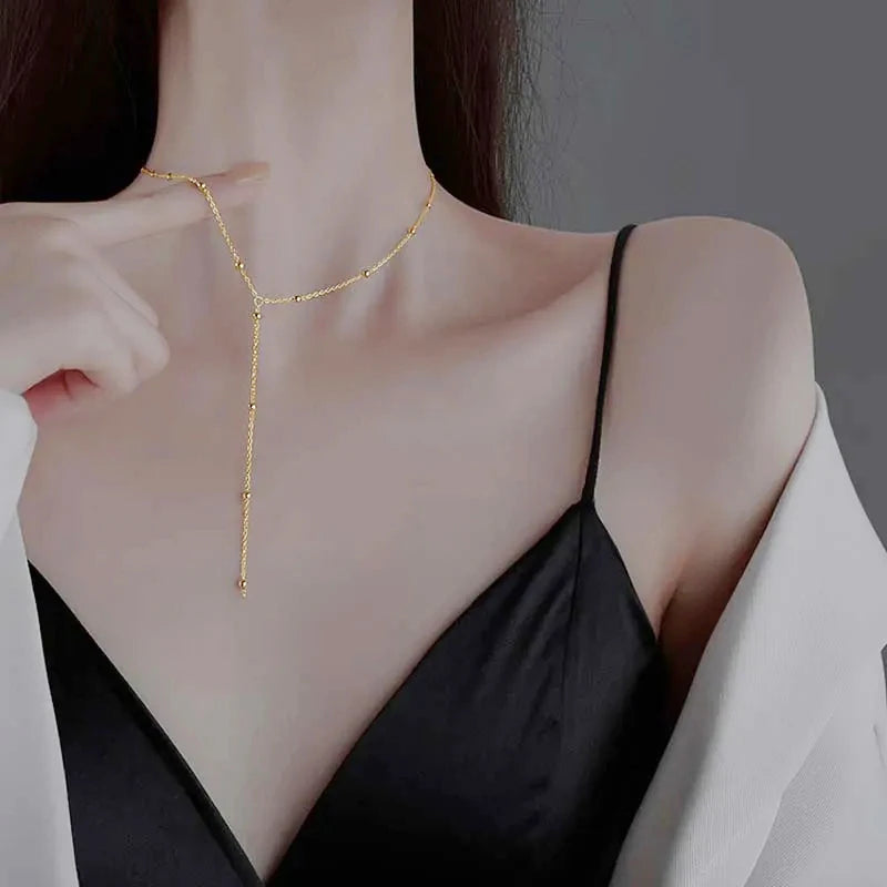 LATS New Luxury Colourful Long Tassel Necklace for Women Shiny Rhinestone Crystal Zircon Choker Bohemian Statement Jewelry Gifts