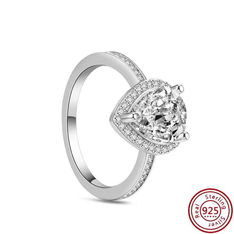 New 925 Sterling Silver Shiny Classic Square Crown Heart-shaped Ring Exquisite Luxury Charm Jewelry Holiday Surprise Gifts