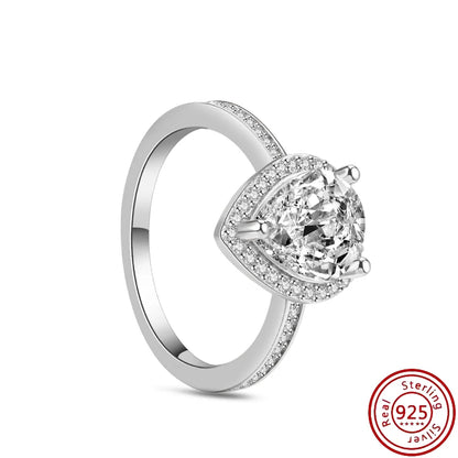 New 925 Sterling Silver Shiny Classic Square Crown Heart-shaped Ring Exquisite Luxury Charm Jewelry Holiday Surprise Gifts