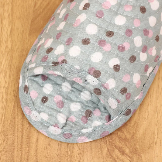 Women's indoor slippers, spring and autumn soft cotton slippers, women's retro floral home bedroom slippers