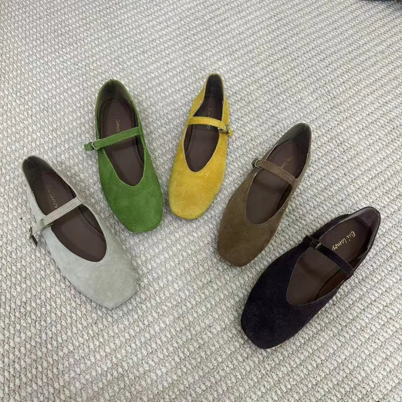 Women's Buckle-Strap Ballet Flats