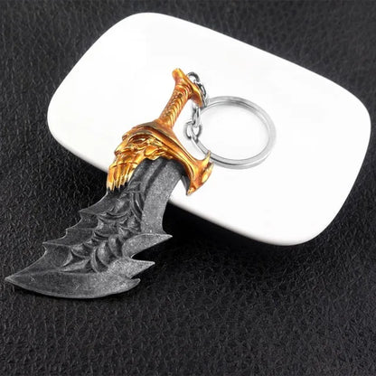 New God of War 5 Ragnarok Keychain Thor's Hammer Mjolnir Key Chain Levitan's Axe Keyring Blades of Exile Chaos Game Accessories