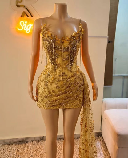 Women's Embellished Sleeveless Mini Dress