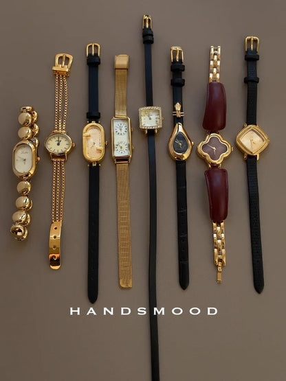 2025 new new vintage women's watches leather design bracelet fashion retro elegant quartz watches for women