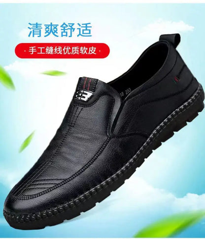 Mens PU Leather Loafers Non Slip Walking Flats Breathable Outdoor Slip on Casual Shoes for Male Work Office Driving Sneakers2