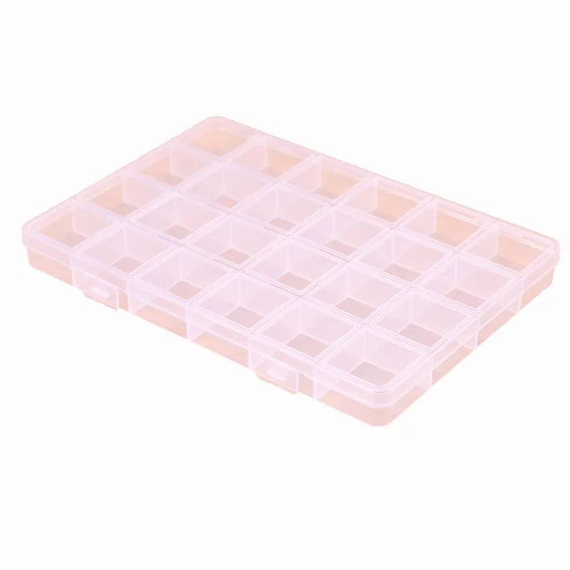 24 Grid With Slot Beaded Anti-string Grid Plastic Storage Box Jewelry Classification Parts Division Box Jewelry Box Organizer