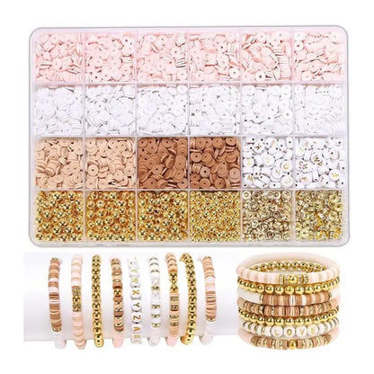 1900+PCS DIY Clay Beads Bracelet Making Kit - Friendship Jewelry with Golden Letter Beads for Women & - Perfect Birthday Gifts