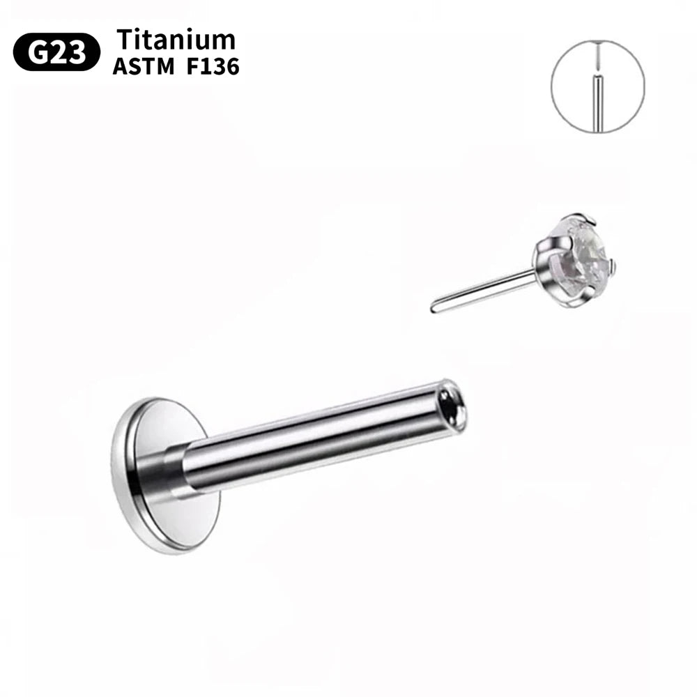 1.5mm/2mm/3mm/4mm 10pcs G23 Titanium Piercing Labret Lip Stud Earrings for Women Wholesale Body Jewelry Nasal 20/18/16G Labret