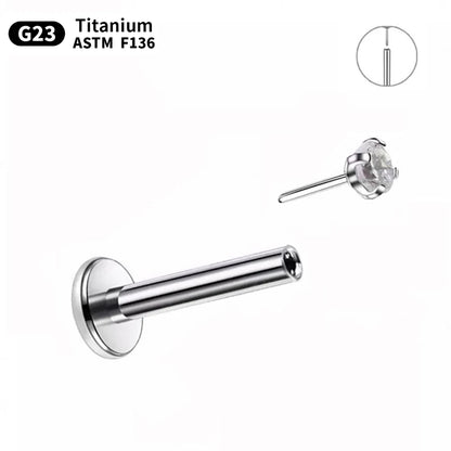 1.5mm/2mm/3mm/4mm 10pcs G23 Titanium Piercing Labret Lip Stud Earrings for Women Wholesale Body Jewelry Nasal 20/18/16G Labret