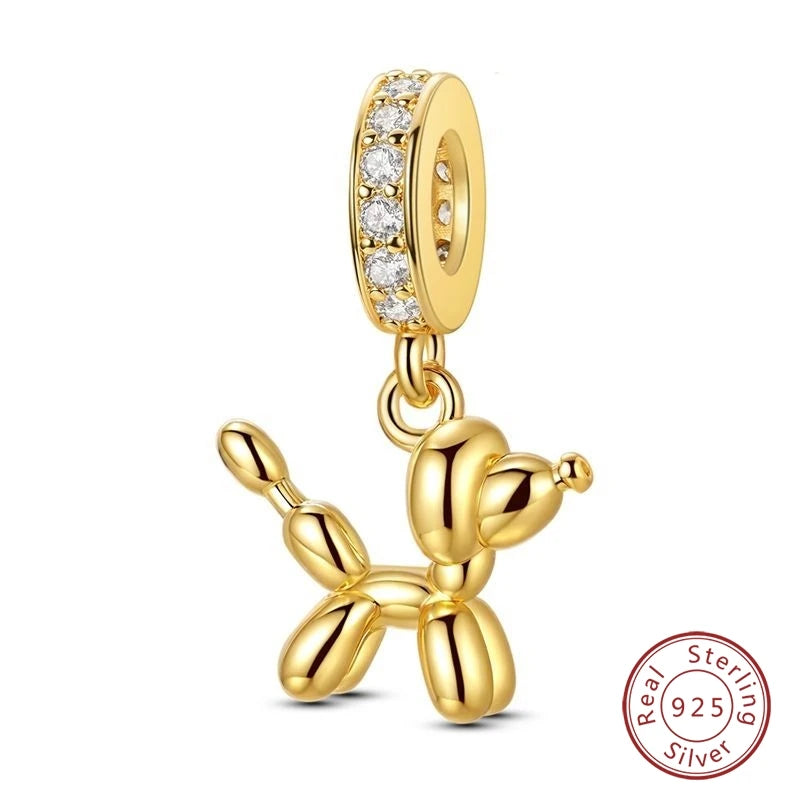Hot Sales 925 Sterling Silver Golden Series Charms Leopard Little Bear Starfish Bow Bead Fit Original Bracelet DIY Women Jewelry