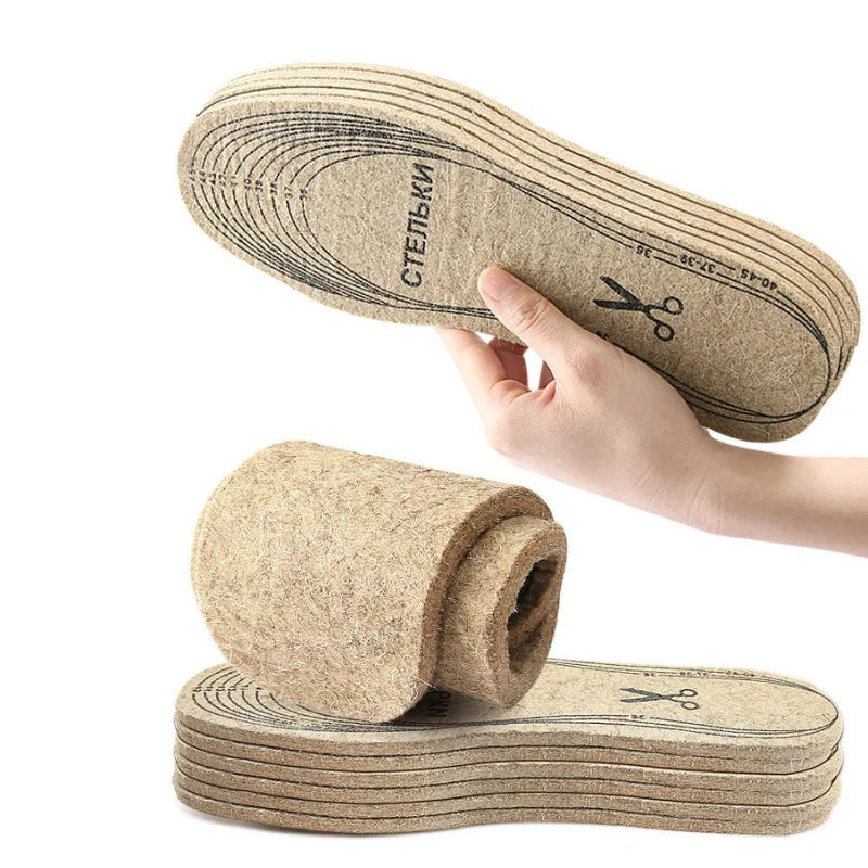 Felt Insoles For Shoes Men Women Warm Shock-absorbing Insoles Shoes Pad for Outdoor Sports Work Running Unisex Foot Pain ﻿