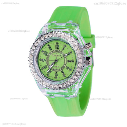 2026 Luminous Colorful LED Luminous Watch for Male and Female Students, Fluorescent Quartz Hand for Male and Female Students