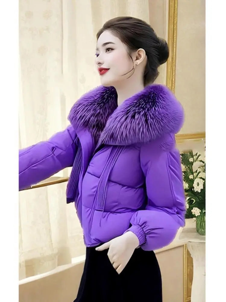 Women's Textured-Collar Padded Jacket