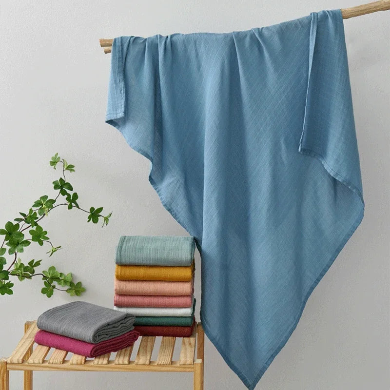 Baby Muslin Swaddle Blankets 2 Layers Breathable Skin-Friendly Newborn Receiving Blankets Swaddle Wrap Baby Essentials 120*110cm
